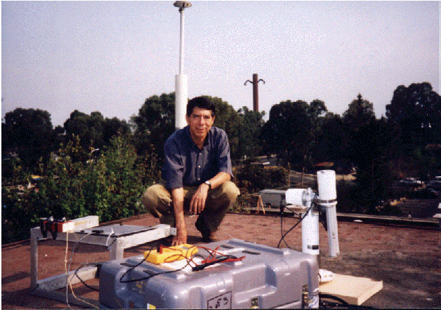 A view of the sun photometer site, sun photometer, and site manager
