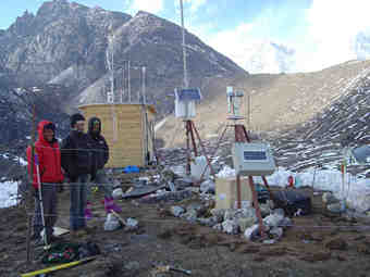 Nepalese technicians who attend the station year round.