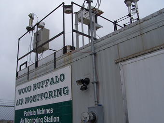 Sunphotometer is mounted on the roof of the Patricia McInnes Air Quality Monitoring station.