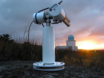 A close-up view of the sunphotometer.