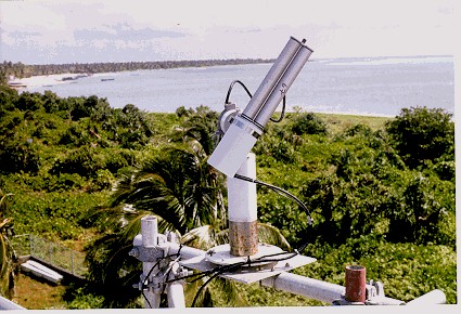 A close-up view of the sun photometer instrument site at Kaashidhoo Bay 