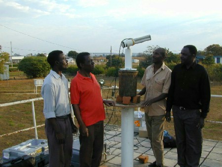 The Ndola team and a closer view of the instrument