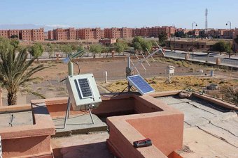A view of Ouarzazate from the sun photometer site.