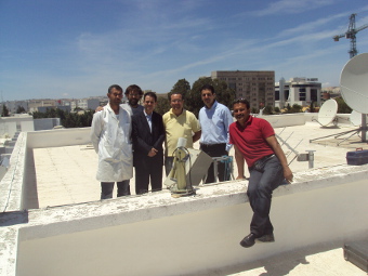 A picture during installation. From Left to rigth: Arbi Trifi, Ramon Ramos, Faycal Elleuch, Mounir Souii, Ilyes Zarrouk and Fekri Ghorbel.