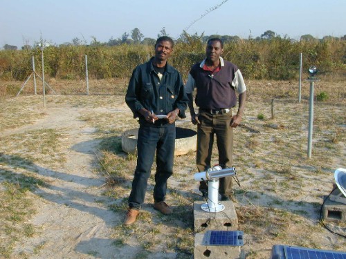 A view of the crew and sunphotometer in Zambezi, Zambia