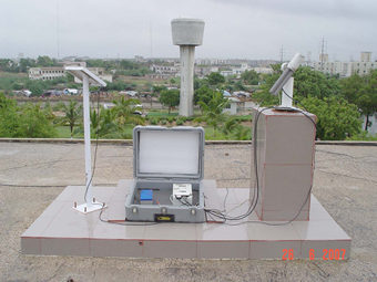 A view of the sunphotometer at the site.