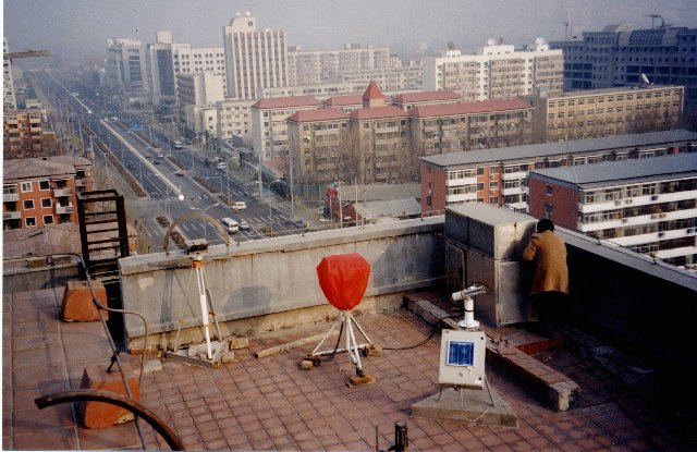 A view of Beijing from the sun photometer site