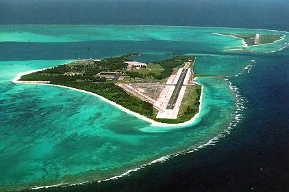 An aerial view of the Midway Islands