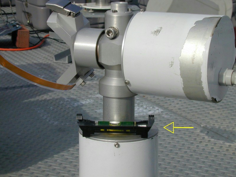 Picture shows a location to level the robot