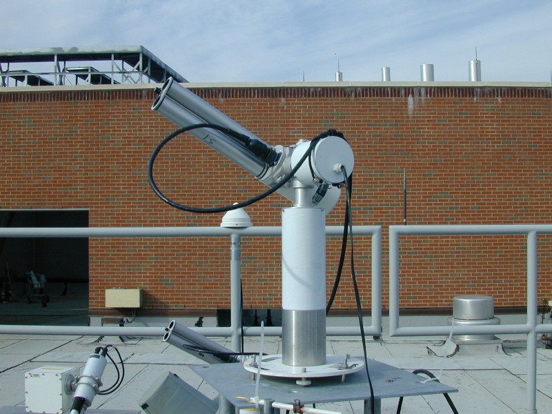 Picture of a Sun Photometer pointing at the sun and taking measurements