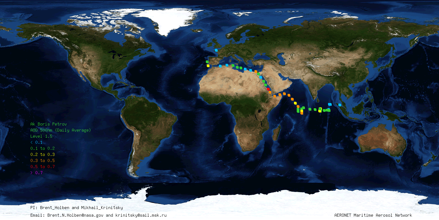 2017 RV Akademik Boris Petrov Cruise Data Map