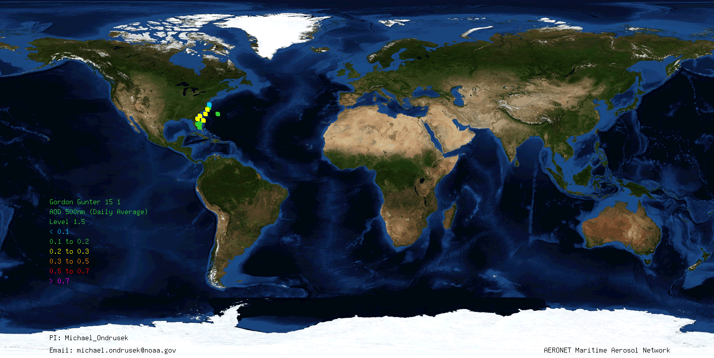 2015 NOAA Gordon Gunter Cruise Data Map