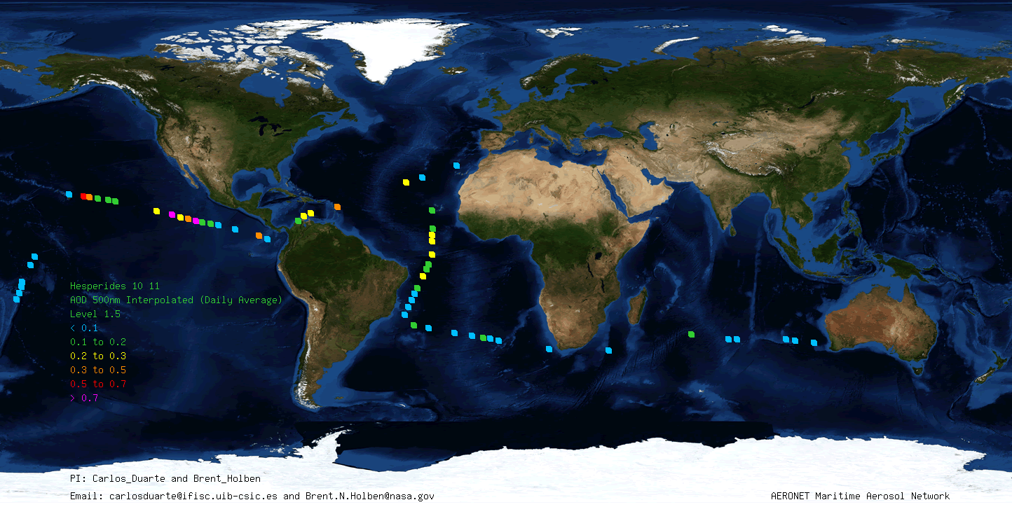 2010-2011 RV Hesperides Cruise Data Map