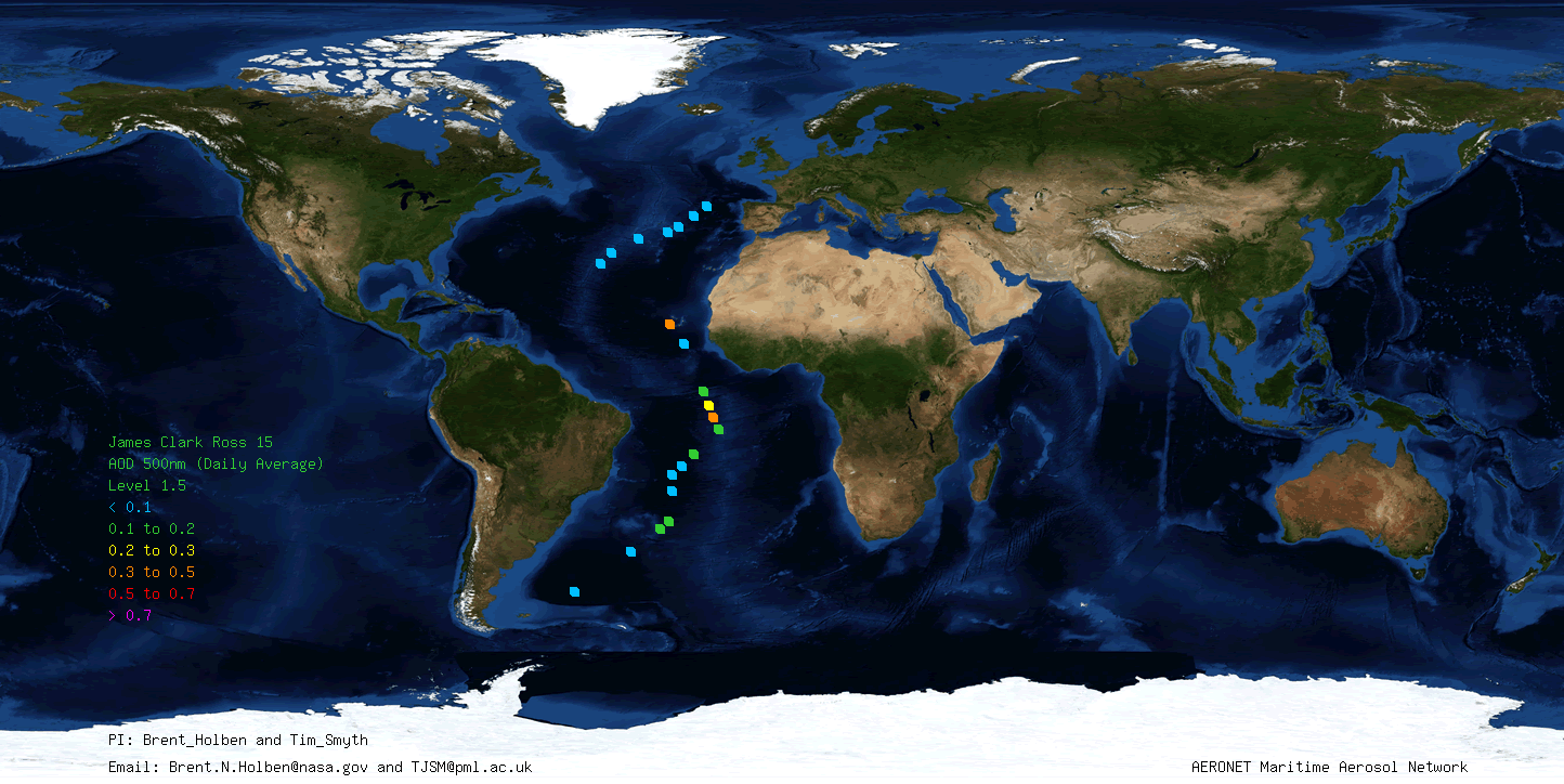 2015 RRS James Clark Ross Cruise Data Map