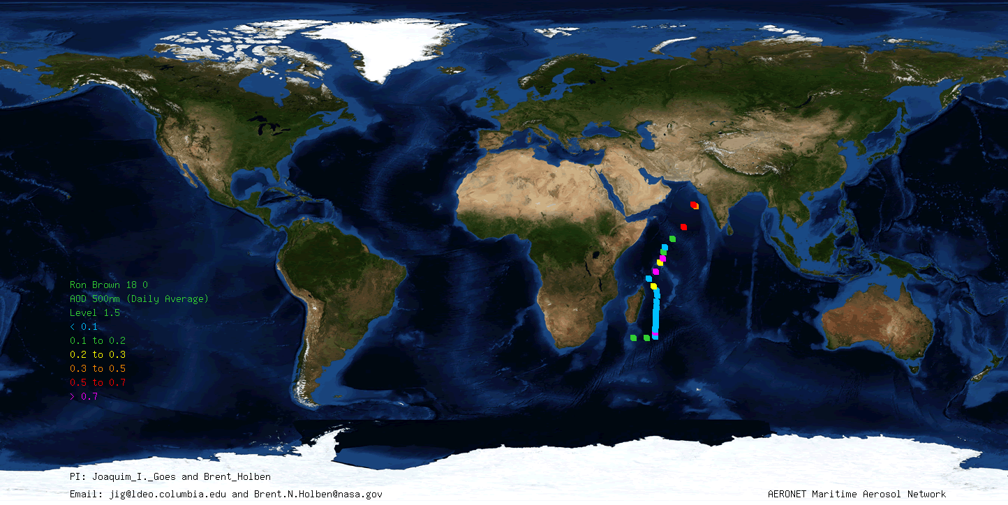 2018 NOAA Ron Brown Cruise Data Map