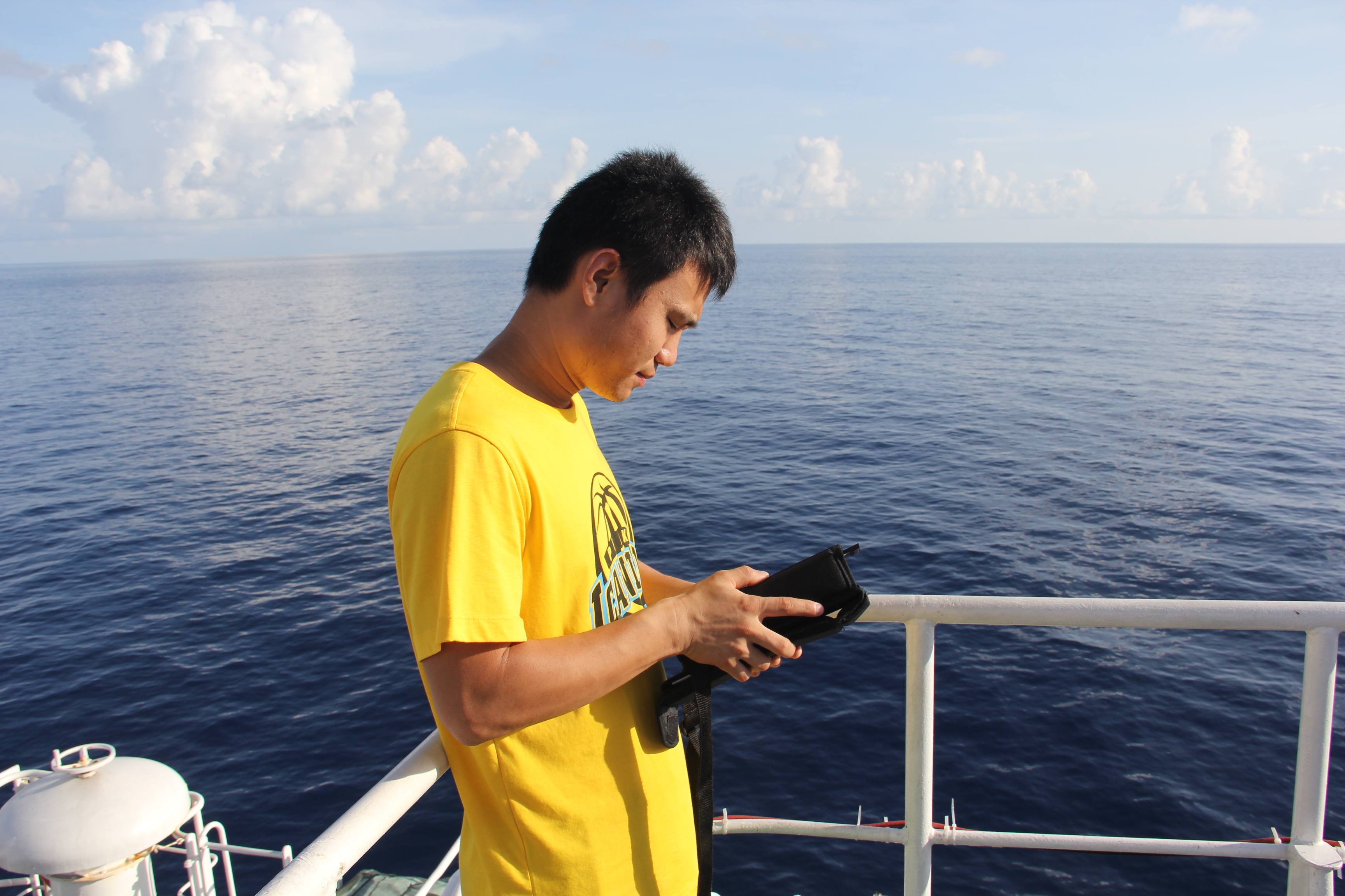 Measurements on board by Mr. Qingyang Sun