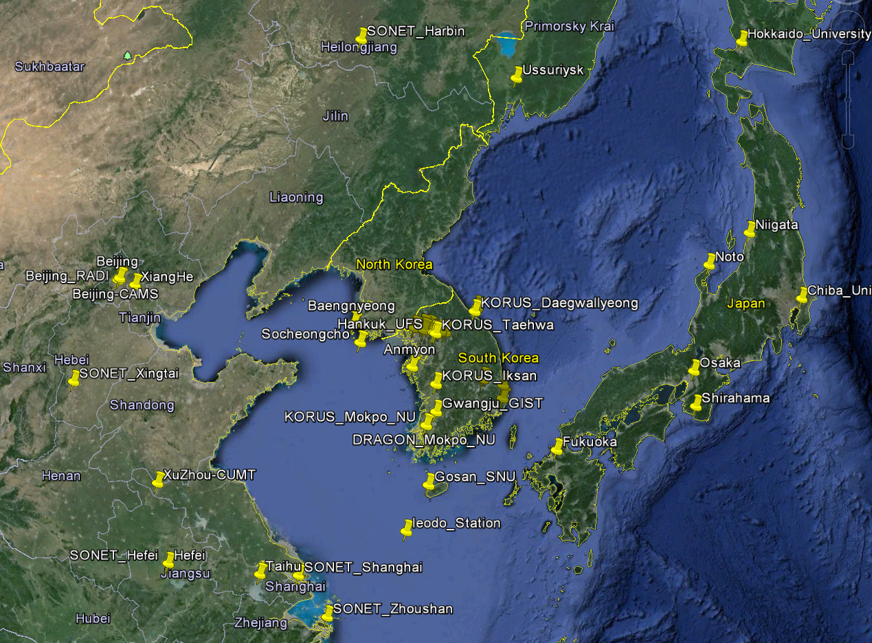 Figure 2. Site Distribution around Seoul, South Korea.