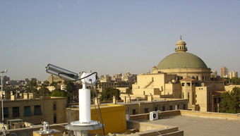 A large view of the sunphotometer station to the North (the instrument is aiming at the sunset).