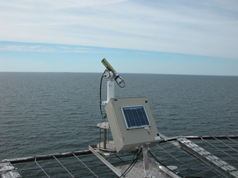 A view of the sun-photometer site atop the platform.