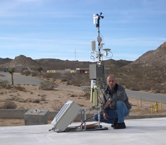 View of the sunphotometer with Manuel Franco.