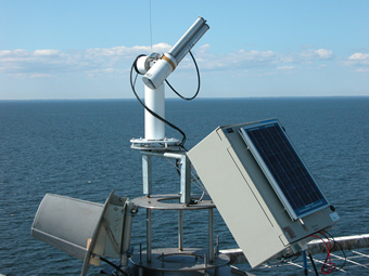 A closeup view of the sun-photometer.