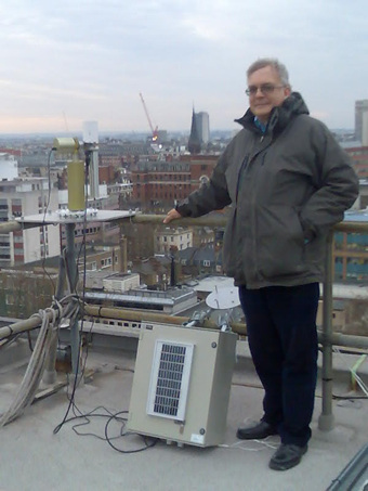 View of sunphotometer with Professor Jan-Peter Muller.