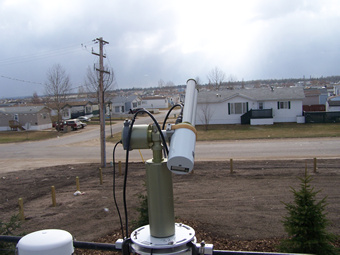 Sunphotometer over looking Fort McMurray's Timberlea subdivision.