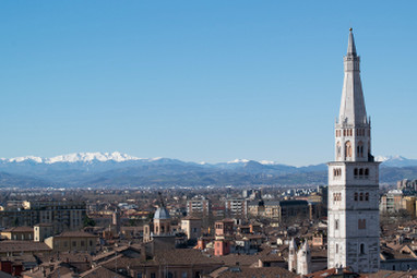 View of Apennines from Modena center.