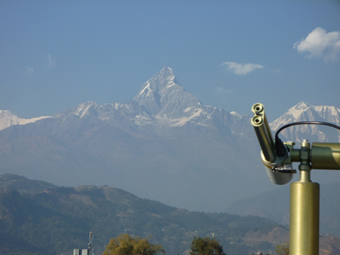 The sunphotometer in front of Mt. Machhapuchhare