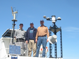 From Left to Right:Jacobo Salvador, Raul D'Elia, and AERONET's own Wayne Newcomb