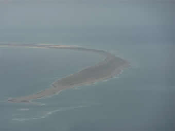 Aerial view of the island.