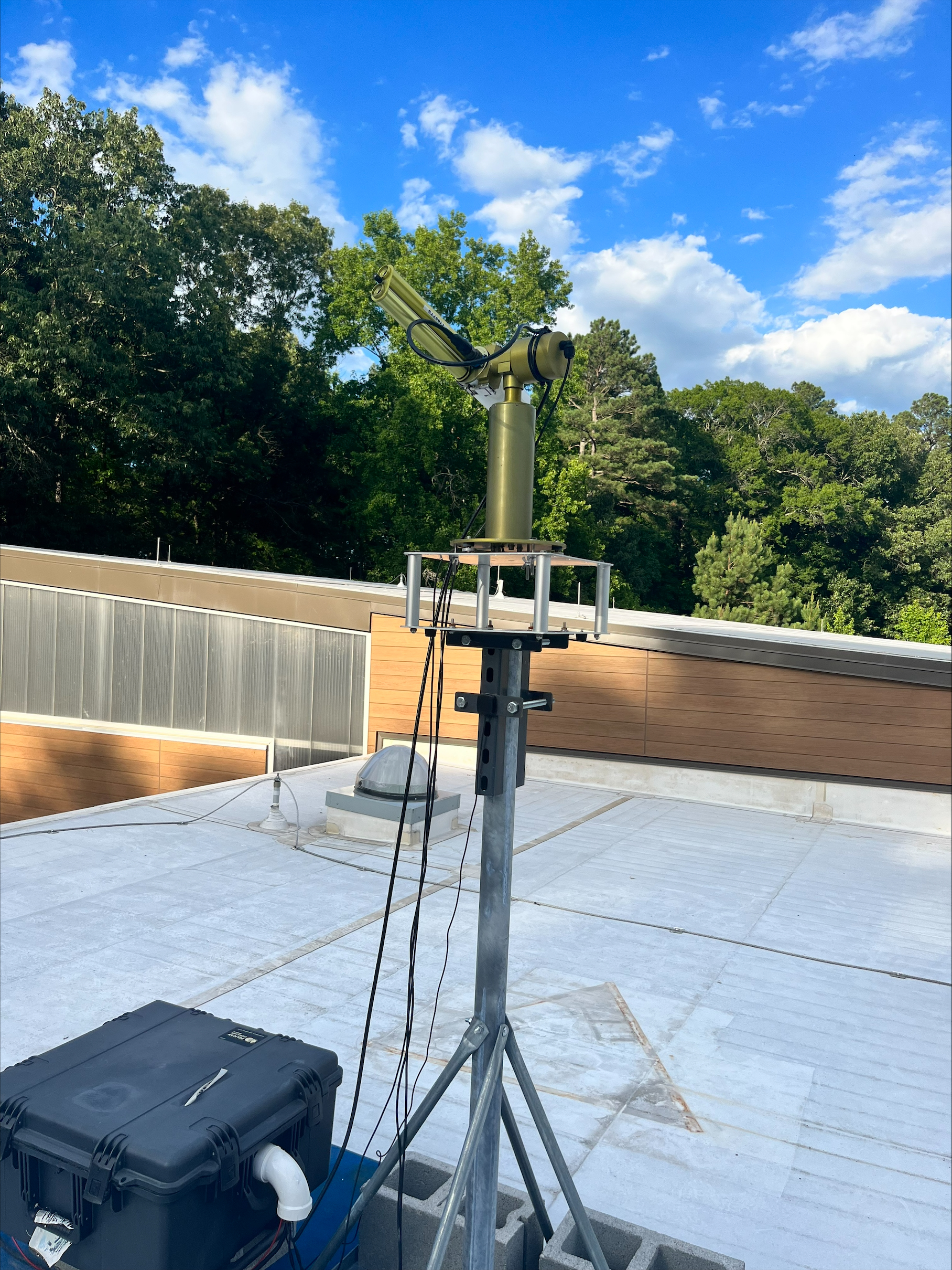 View of instrument setup on the research facility rooftop