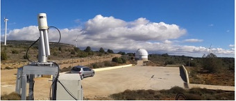 View of the sunphotometer on top of the atmospheric station. 