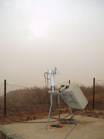 Another view of the dusty sunrise at Banizoumbou on January 19, 2004 