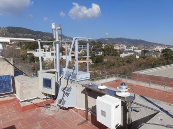 A view of the sun photometer and pyranometers.