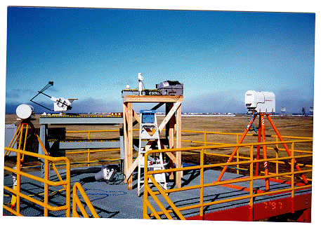 A view of the sun photometer platform and observation site