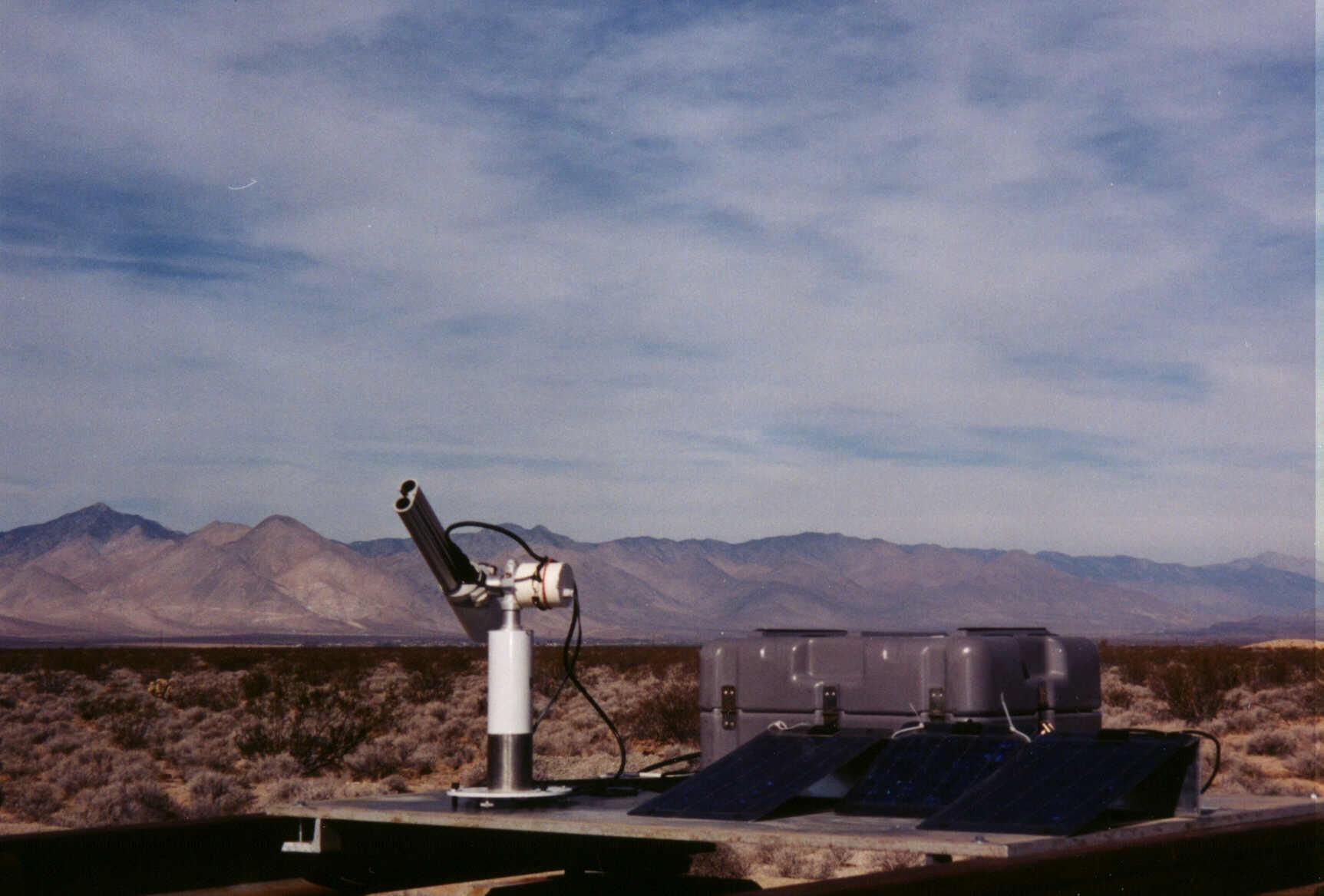 A view of the sun photometer and site