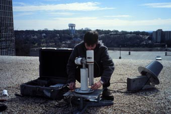 A view of the site manager with the sun photometer.
