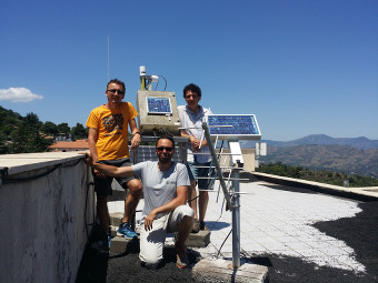 From left to right: Dr. Stefano Corradini (PI), Dr. Dario Stelitano and Dr. Luca Merucci