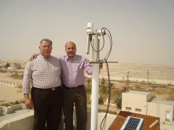 Prof. Mossad EL-METWALLY (PI-Port Said University) and Mohamed KORANY (site manage-EMA: Egyptian Meteorological Authority), in charge of the maintainance of the sunphotometer station and transmission of data files.