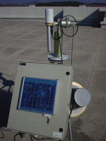 A close-up view of the sunphotometer.