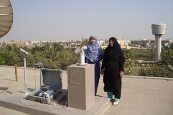 From L to R Ramiza Siddiqui and Yasmeen Farooqui at Aeronet Site, Karachi Pakistan.