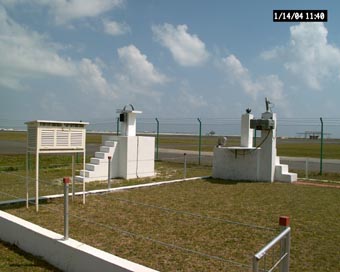 A view of the instrument site and some meteorological stations.