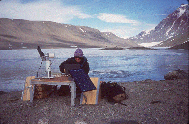 A view of the sun photometer platform at MrMurdo Dry Valleys
