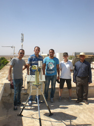 View of the sun photometer with staff