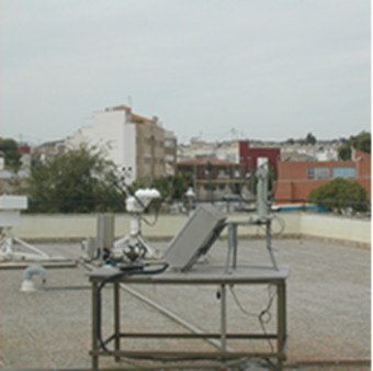 View of different instruments on the roof.