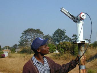 The sunphotometer and Site Manager Auster Mweene 