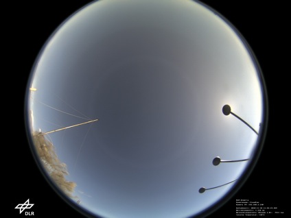 Figure 3 Total sky image from the cloud camera which is mounted on the solar tracker that can be seen in figure 2 between the wind mast and the sun photometer.