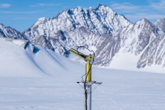 Cimel #1287 photometer measuring at Union Glacier camp in November 2021